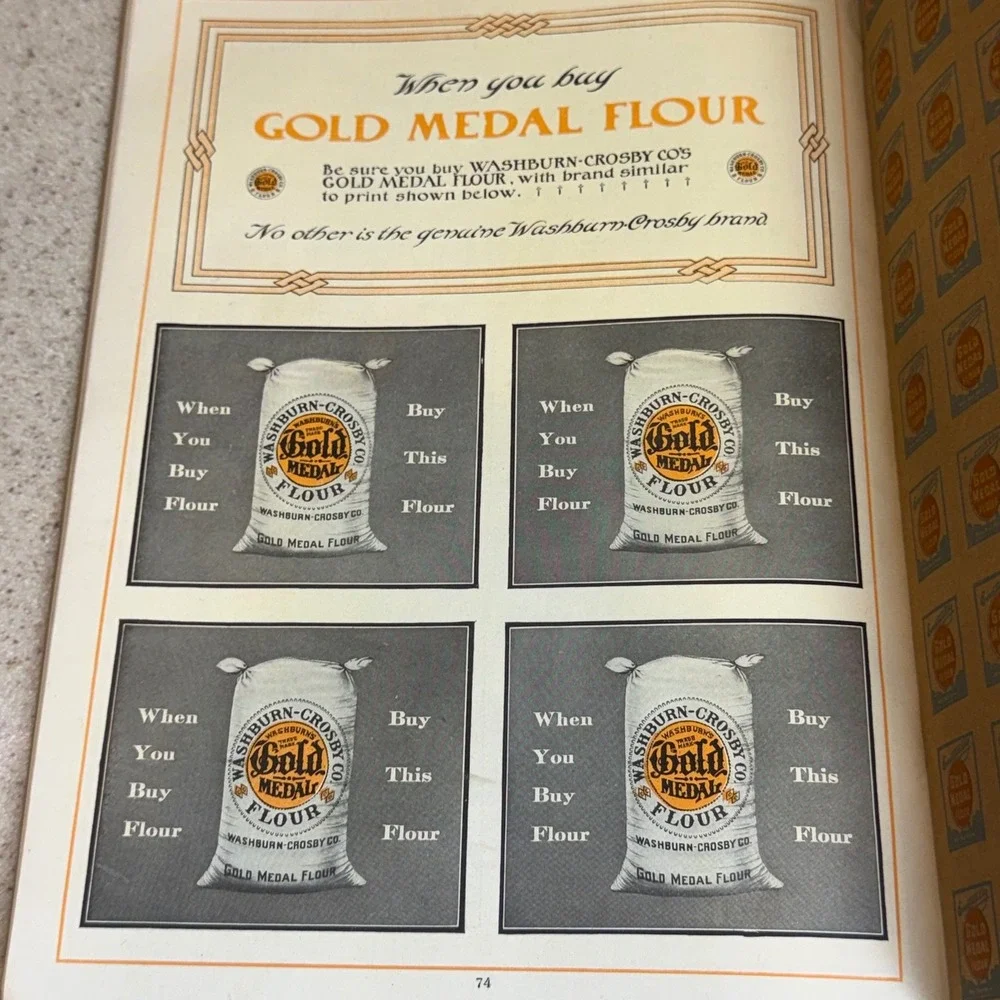 Antique 1916 Gold Medal Flour Cook Book Washburn-Crosby Co. Very Good Condition